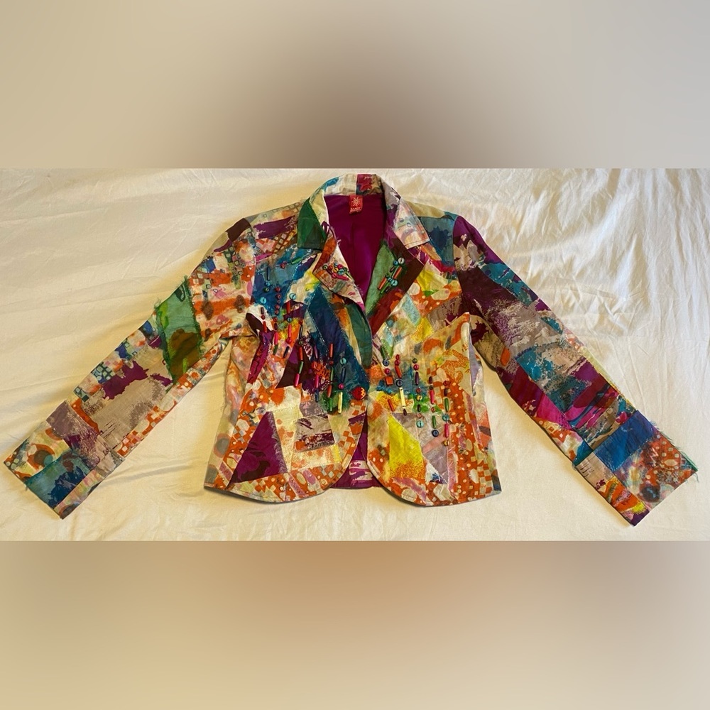 Sandy Starkman Unique Patchwork Blazer Jacket. Si… - image 1